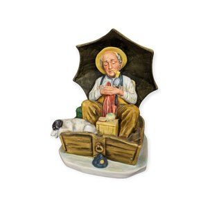 Vintage Gorham Ceramic Norman Rockwell Fishing Figure